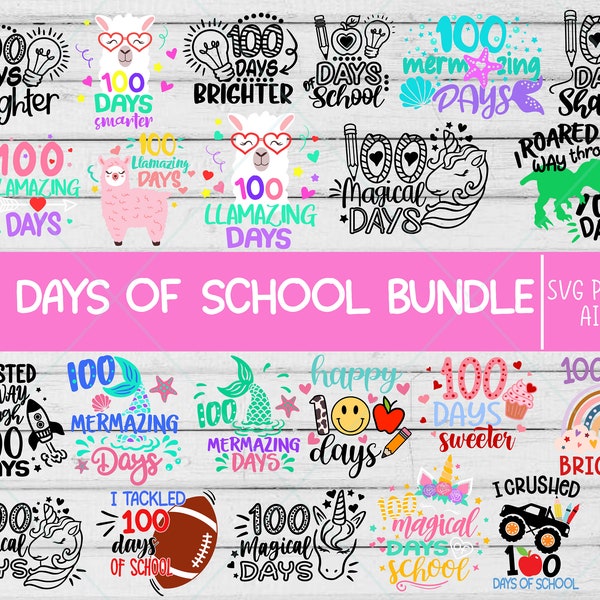 100 Days of School svg Bundle, 100th Day of School svg, 100 Happy Days svg, 100 Days of School T Shirt svg, 100 Days Sharper svg, 100th day