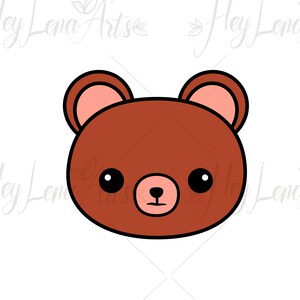 Kawaii Cute Bear svg, animal svg, cricut, cut file, silhouette, shirt, dxf files, svg files, eps png ai, jpg, instant download