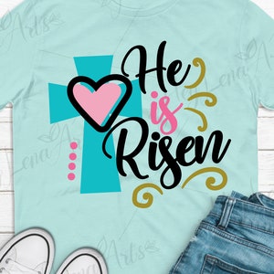 Easter svg, He Is Risen Svg, Jesus svg, Cross svg, Christian svg, Religious svg, Svg Files for Cricut, Cut File, dxf files for laser