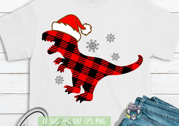 Download Merry Christmas Svg Dinosaur Svg T Rex Svg Buffalo Plaid Etsy PSD Mockup Templates