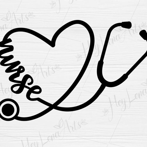 Nurse Stethoscope SVG Cute Nurse Cut Files Dxf Heart | Etsy