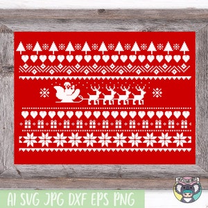 Weihnachten SVG, Ugly Sweater svg, Santa svg, Rentier svg, SVG-Dateien für Cricut, Schneidedatei, Dxf-Dateien für Laser, Jpg-Eps-PNG-sofort Download
