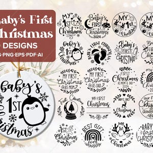 Pacchetto di SVG per il primo Natale del bambino, SVG per il primo ornamento natalizio del bambino, SVG per il mio primo Natale, SVG per il mio primo ornamento natalizio per bambini