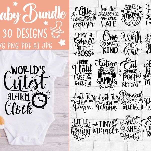 Baby svg Bundle, Baby Sayings svg Bundle, Baby Shower SVG, Baby Quote svg Bundle, Newborn svg Bundle, Baby Boy Girl Svg, Funny Baby svg