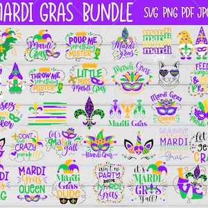 Mardi Gras SVG Bundle, Fleur De Lis svg, Louisiana svg, New Orleans svg, Mardi Gras Shirt Svg, Fat Tuesday Svg, Crawfish svg, Cricut files