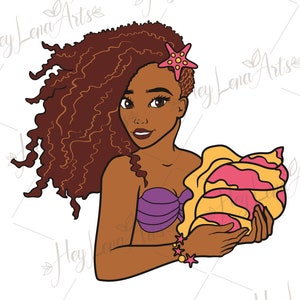 Syrena svg, Czarna kobieta svg, afro svg, afrykański svg, melanina svg, Koszula syreny svg, Lato svg, cricut, plik do cięcia, pliki dxf, eps png