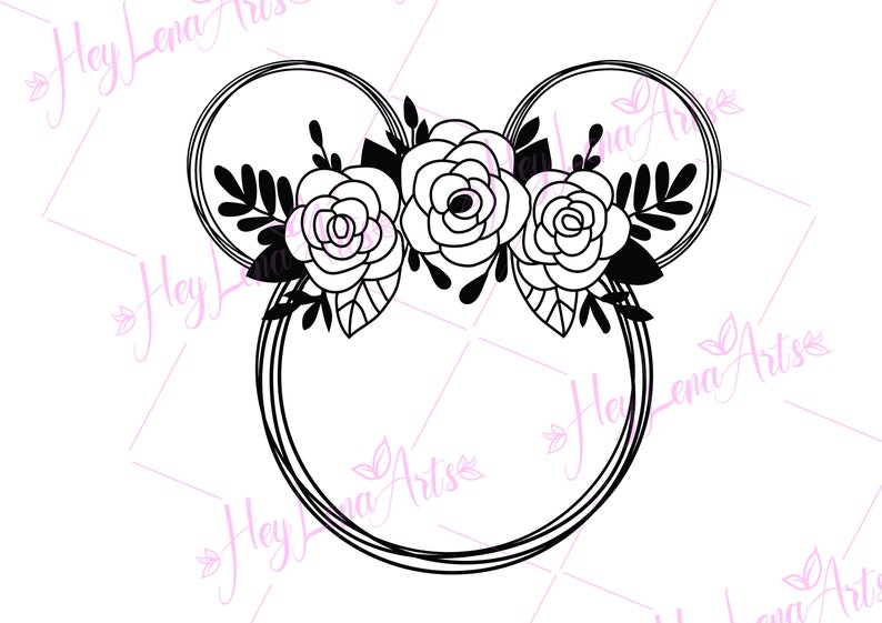 Download Minnie ears svg Floral Wreath SVG Flower Wreath svg Svg | Etsy