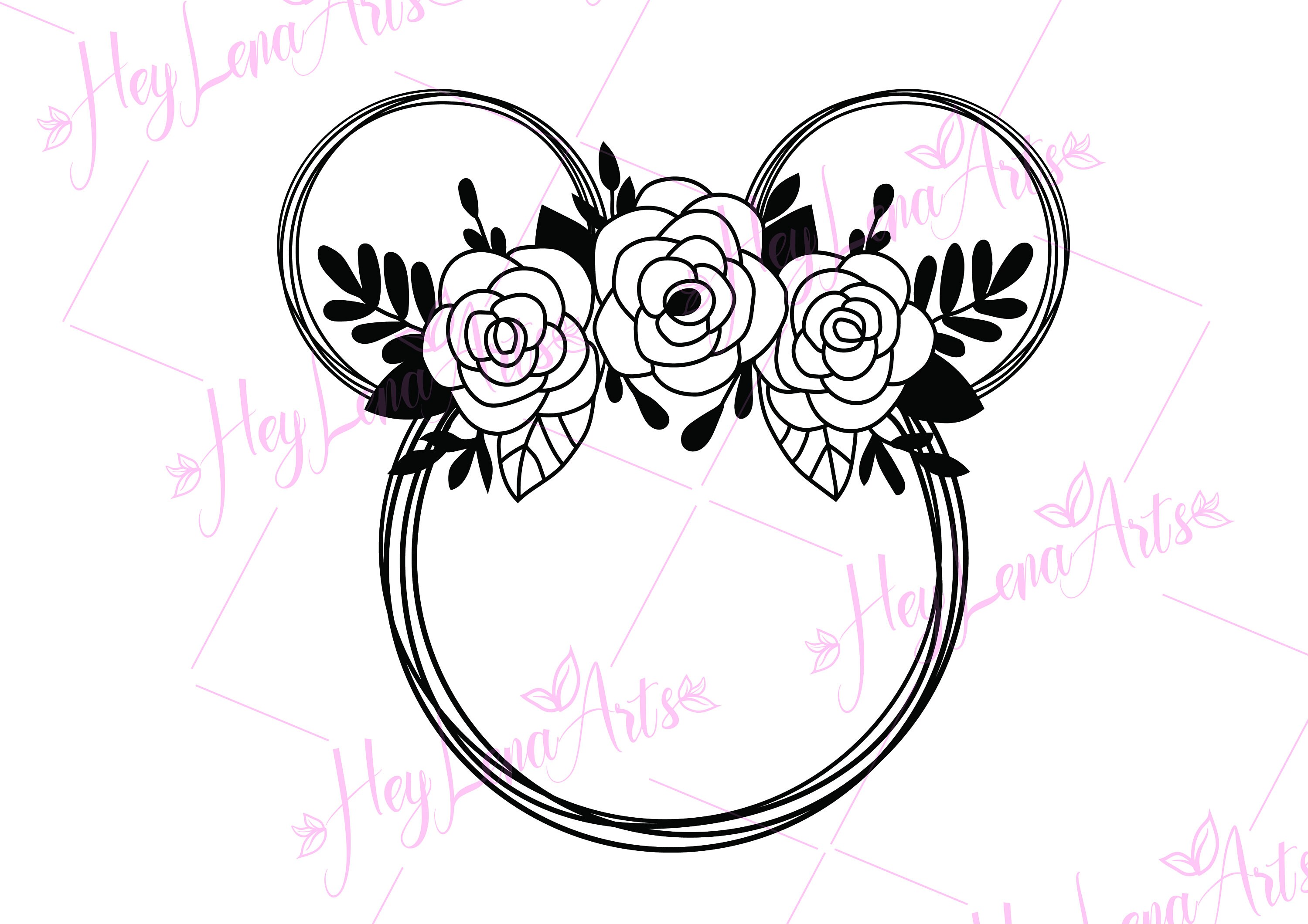 Download Floral Wreath Svg Floral Ears Svg Flower Wreath Svg Vinyl Etsy