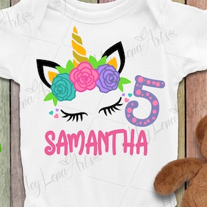 Unicorn svg, Five Birthday Svg, 5th Birthday svg, Birthday girl svg, Cricut, Cut File, Birthday shirt svg, Princess svg, dxf files