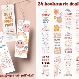 Bookmark SVG Bundle, Bookmark Template Svg, Bookmark Png, Printable bookmark, Books Svg, Retro Book svg, Bookmark Quote svg, Reading svg image 1