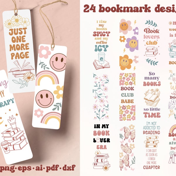 Bookmark SVG Bundle, Bookmark Template Svg, Bookmark Png, Printable bookmark, Books Svg, Retro Book svg, Bookmark Quote svg, Reading svg