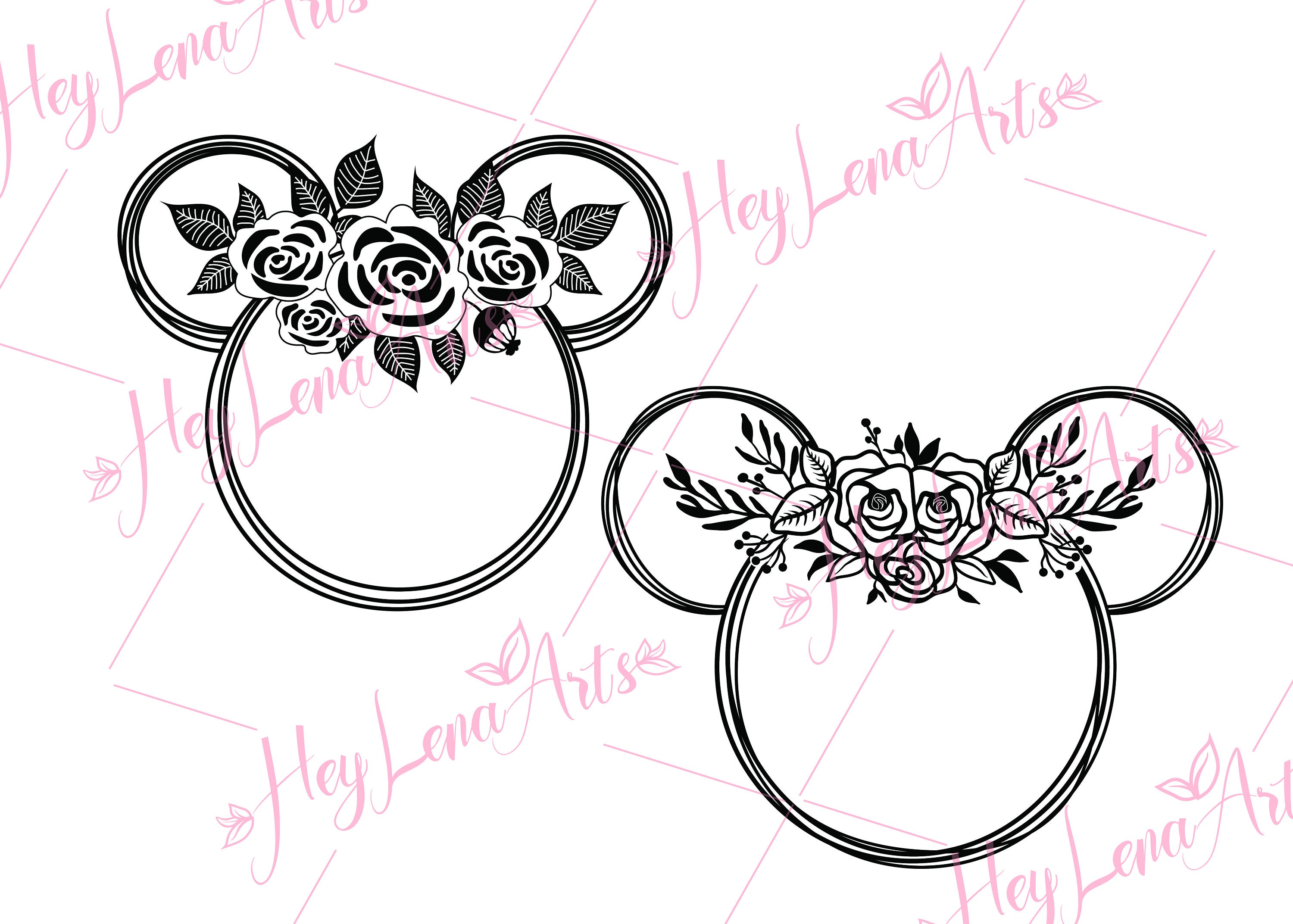 Download Minnie Mouse Floral Wreath SVG floral svg cricut cut file ...