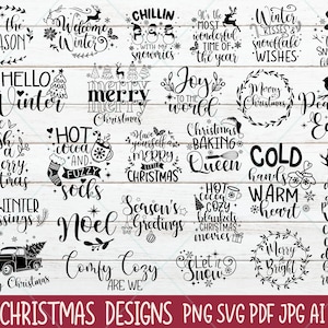 Christmas SVG Bundle: Farmhouse Sign, Shirt Designs (Cut File)