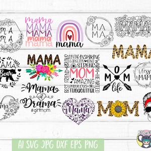 Muttertags-Svg-bundle, Mom svg-bundle, Mama Bär svg, Blumenherz svg, Sonnenblumen-Mama svg, SVG-Dateien für Cricut, Cut File