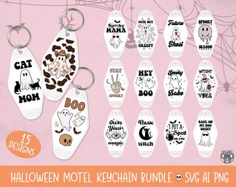 Halloween Motel keychain SVG Bundle, Halloween Keychain svg, Vintage Keychain Svg, Keychain svg Bundle, Vintage Halloween Keychains