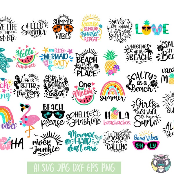 Summer svg Bundle, Beach Vibes svg, Vacation Mode svg, One in a Melon svg, Hello Summer svg, Svg files for cricut, Cut File