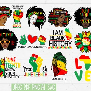 Juneteenth SVG Bundle: Black History Designs, Afro Cricut Files