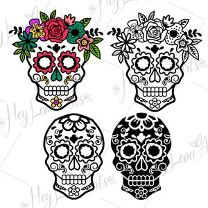 Sugar Skull SVG, Dia de Los Muertos svg, Day Of The Dead svg, SVG-Dateien für Cricut, cut Datei, dxf Dateien für Laser, eps png