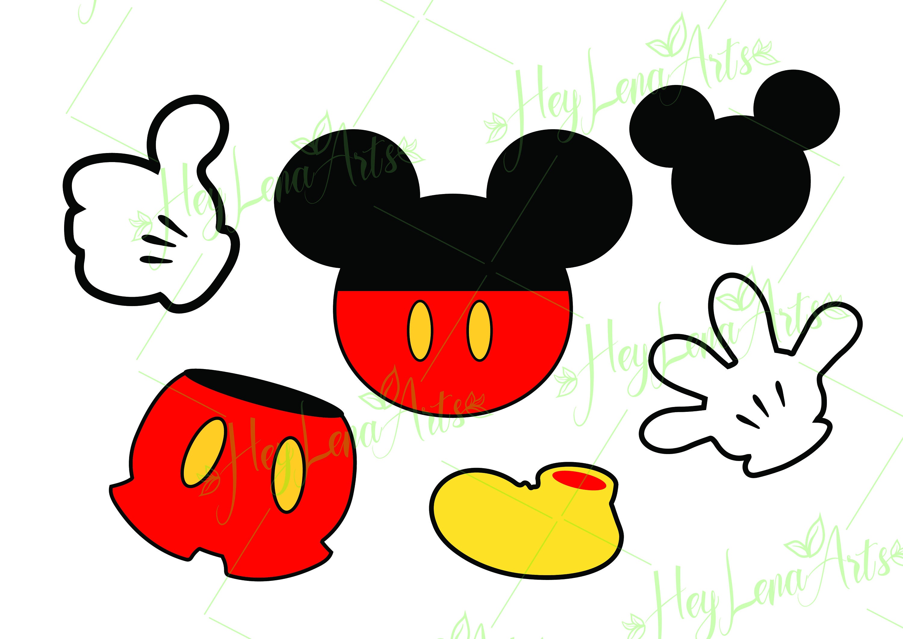 Disney Cute Mickey Mouse ears Mickey pants shoe SVG digital | Etsy
