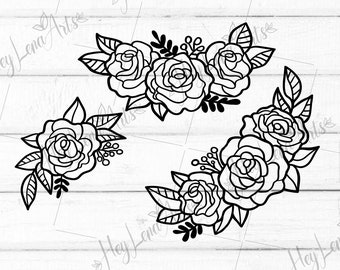 Floral Border SVG: Flower Swag, Wedding Bundle (Digital Files)
