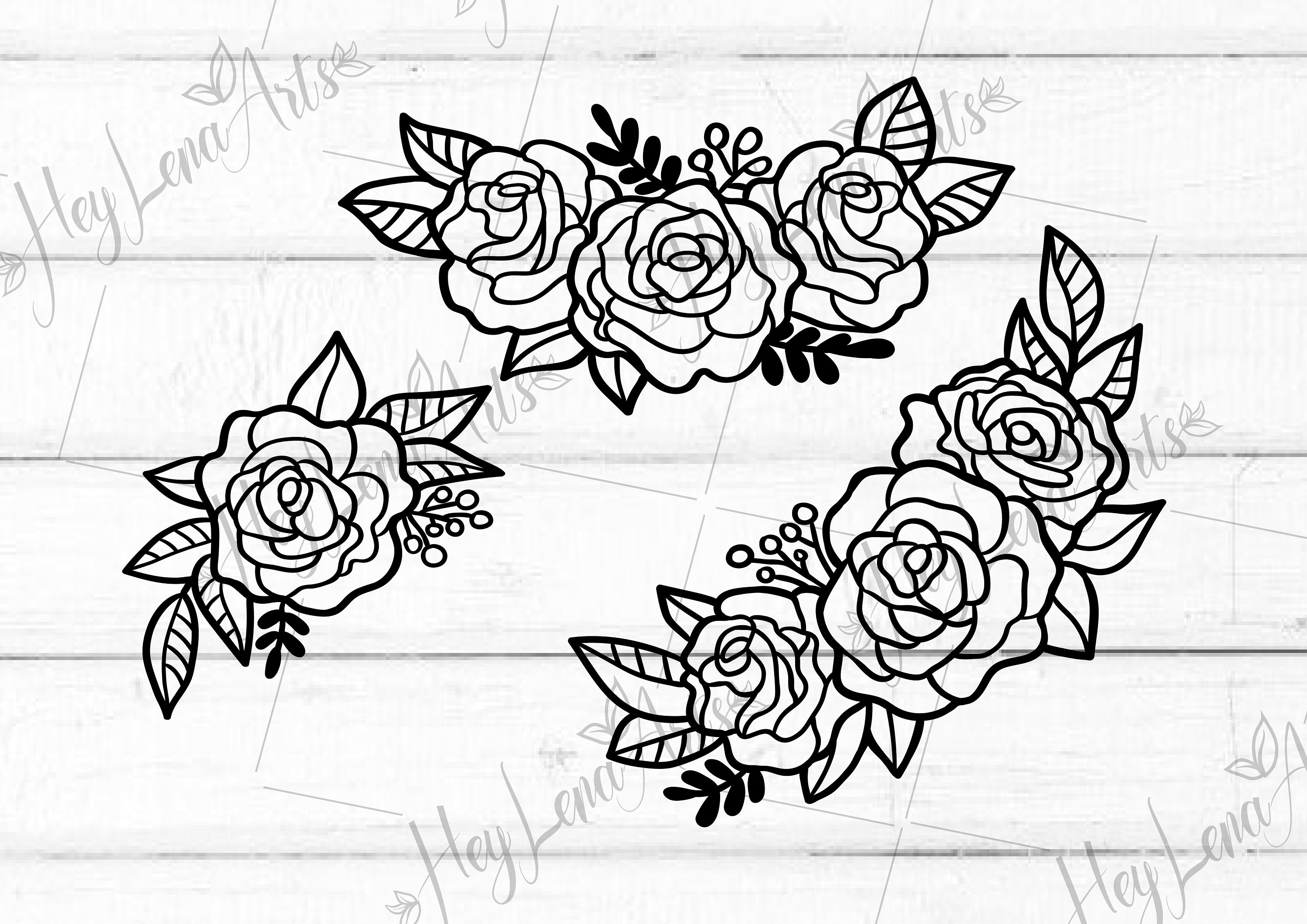 Flower Wreath SVG Floral Border svg Floral Swag svg Wedding Etsy