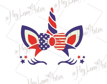 American Flag Unicorn SVG: 4th of July Patriotic Cut File (Digital Download)
