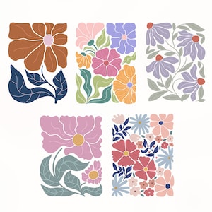 Abstract flower Svg, Boho Flower Svg, Retro Flower Svg, Flower Clipart, Floral Svg, Groovy Flower Svg, Daisy Flower Svg, Flower Cut File image 4
