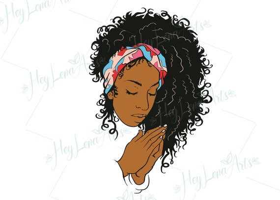 Download Black Woman Svg Praying Woman Svg Afro Svg African American Etsy