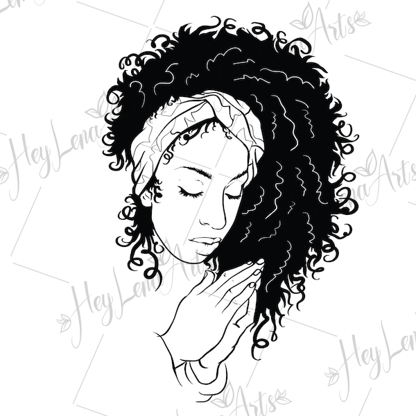 Black Woman svg,  Praying Woman svg, afro svg, african american svg, Faith svg, Cricut, cut file, Shirt, Silhouette, svg jpg eps png dxf