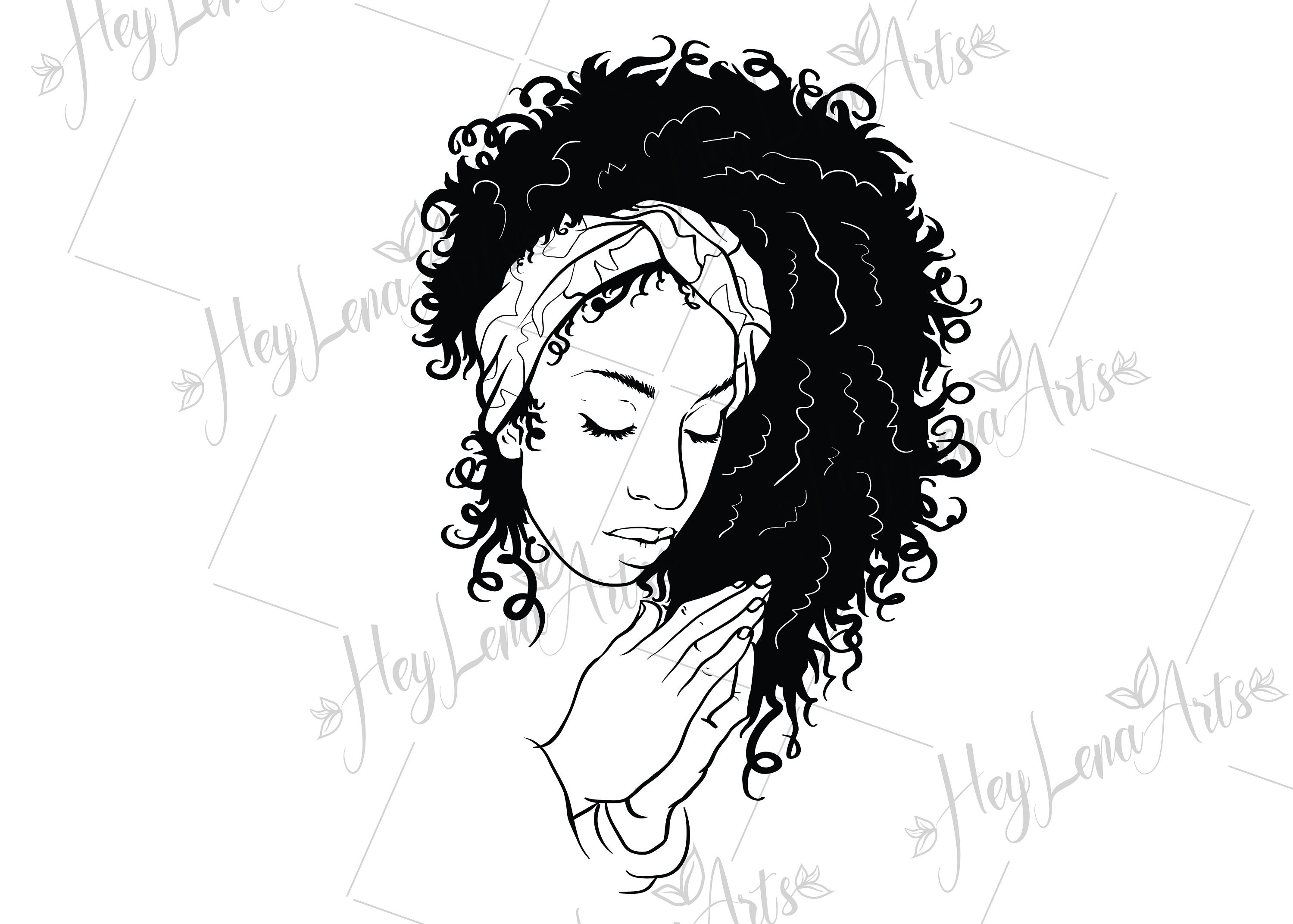 Download Black Woman svg Praying Woman svg afro svg african | Etsy