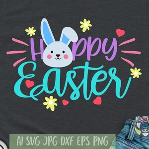 Happy Easter Bunny SVG: Cricut Cut File, Shirt Design (Digital Download)