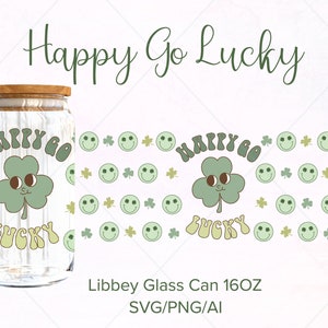 St Patricks Day Glass Can svg, Libbey Glass Can Wrap svg, St Patricks Day svg, 16oz Glass Can Wrap svg, Clover Can Glass, Can Glass Wrap svg