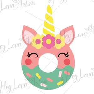 Unicorn Donut SVG: Birthday Shirt, Cricut Cut File (Digital Download)