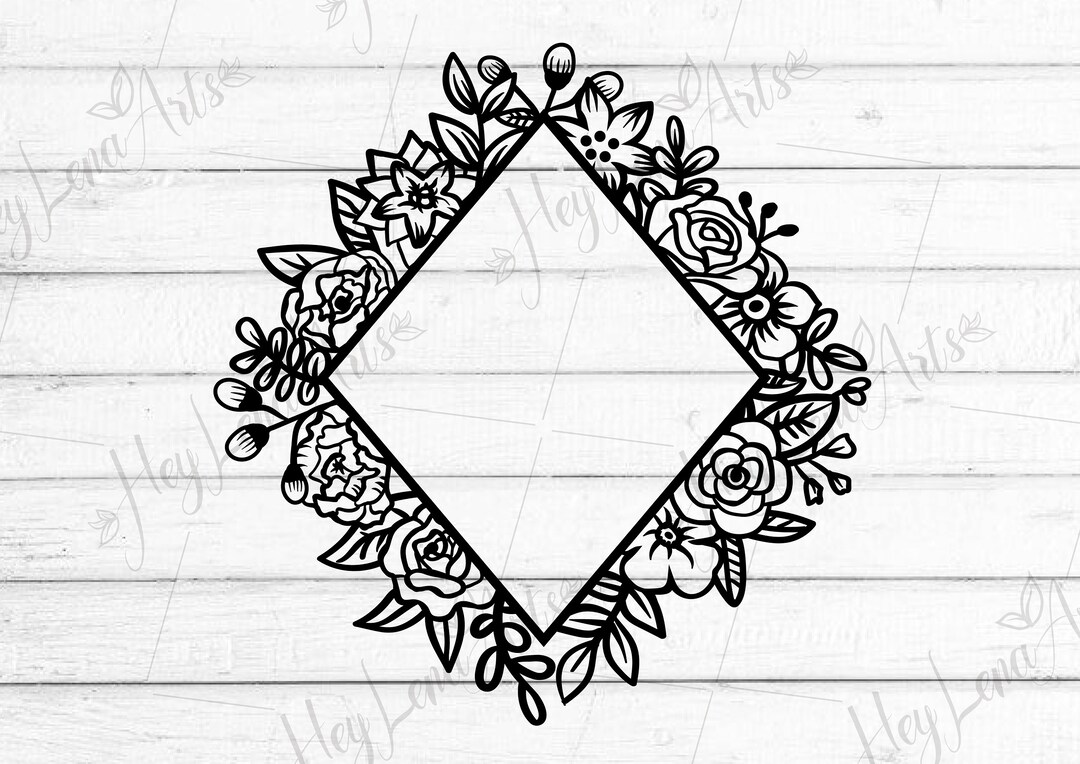 Floral Frame SVG, Floral Border Svg, Monogram Frame Svg, Wedding Svg