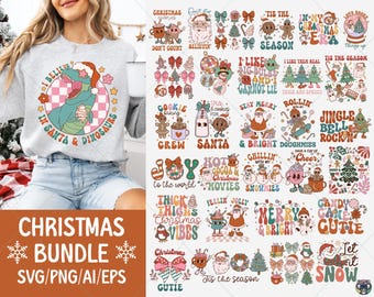 Christmas Png Bundle, Retro Christmas Png, Santa Claus Svg, Christmas Sublimation, Santa Png, Christmas Vibes Png, Christmas Ghost