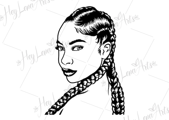 Download Black Woman Svg Afro Braids Svg African American Svg Afro Etsy