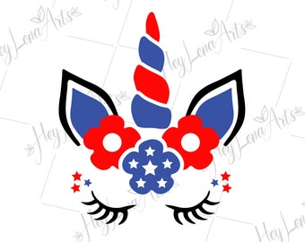 4th of July Unicorn SVG: American Flag Patriotic Cut File (Digital Download)