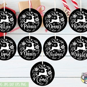 Weihnachten Bundle, Weihnachten svg, Rentiernamen svg, Dasher svg, Cupid svg, Santa svg, Gnome svg, SVG-Dateien für Cricut, cut Datei
