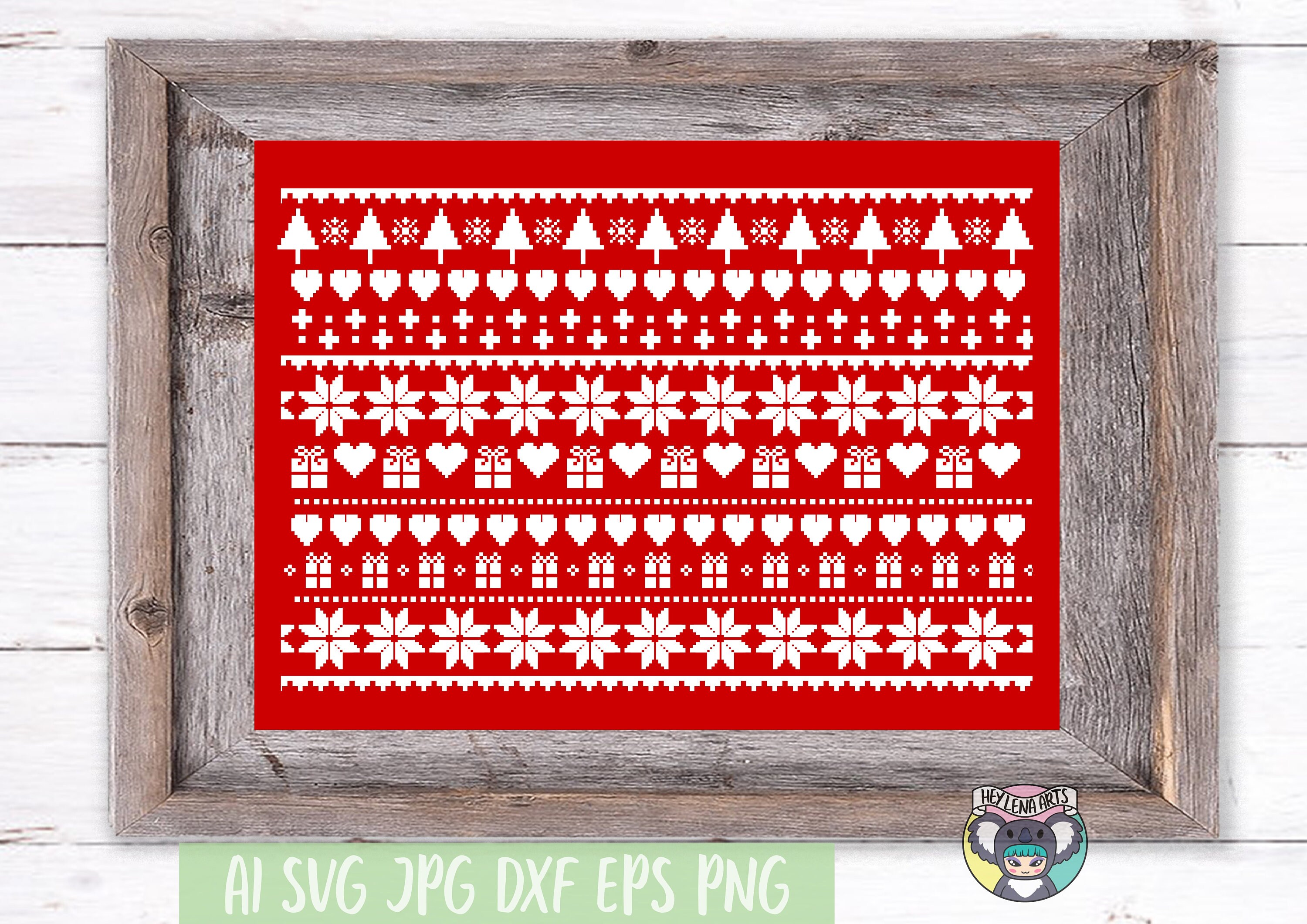 Christmas SVG Sweater Pattern Svg Ugly Sweater Svg Santa Etsy