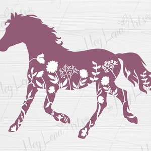 Floral Horse svg, Rustic svg, Farmhouse svg, summer svg, Animal Silhouette, flower SVG, pliki Svg dla Cricut, plik do cięcia, pliki dxf dla lasera