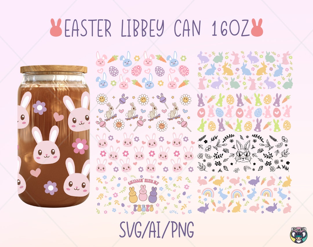 Easter Libbey Glass Can Wrap SVG Bundle (digital Download) - Etsy