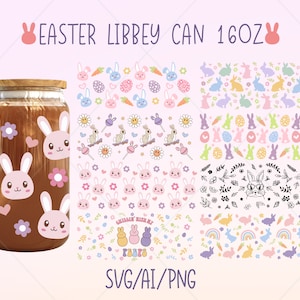 Ostern Bundle 16 Unzen Libbey Glasdosen svg, Ostern Libbey Can Wrap svg, Ostern Glasdosen Wrap svg, 16 Unzen Libbey Dosenverpackung, Libbey Glas 16 Unzen