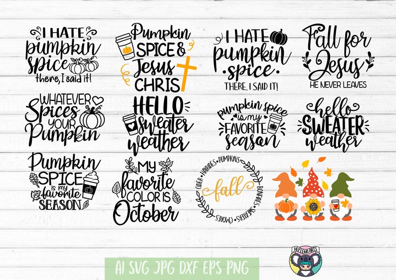 Fall SVG Bundle: Pumpkin Spice Designs for Cricut (digital Download) - Etsy