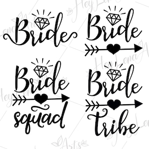 Team Bride Svg, Bride Tribe Svg Digital Download, Bride Squad Png, Bridal  Party Svg, File for Cricut, Cameo, Bachelorette Party Eps File 