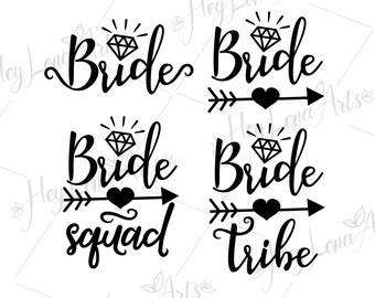 Bride SVG Bundle: Wedding, Tribe, Squad Designs (Digital Download)