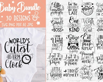 Baby Sayings SVG Bundle: Funny Newborn Quotes (Digital Download)