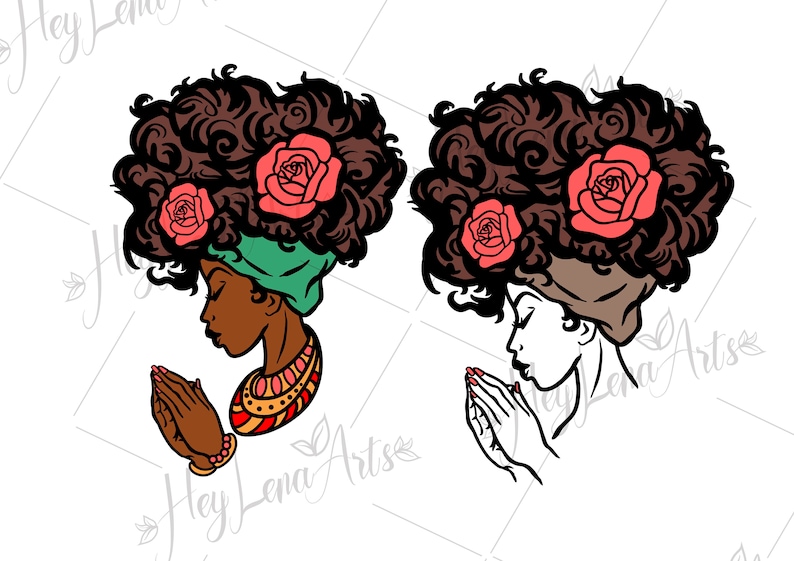 Download Black Woman Praying svg afro svg african american svg | Etsy