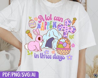 Imágenes PNG retro de Pascua cristiana: Muchas cosas pueden suceder en 3 días (Archivos digitales)