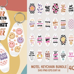 Pacchetto portachiavi motel Svg, portachiavi motel retrò Svg, portachiavi motel Png, citazioni portachiavi Svg, portachiavi sarcastico Svg, Groovy Svg, Retro Svg