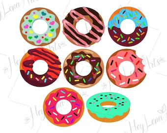 Pacchetto di file SVG per ciambelle: disegni per torte e caramelle (download digitale)
